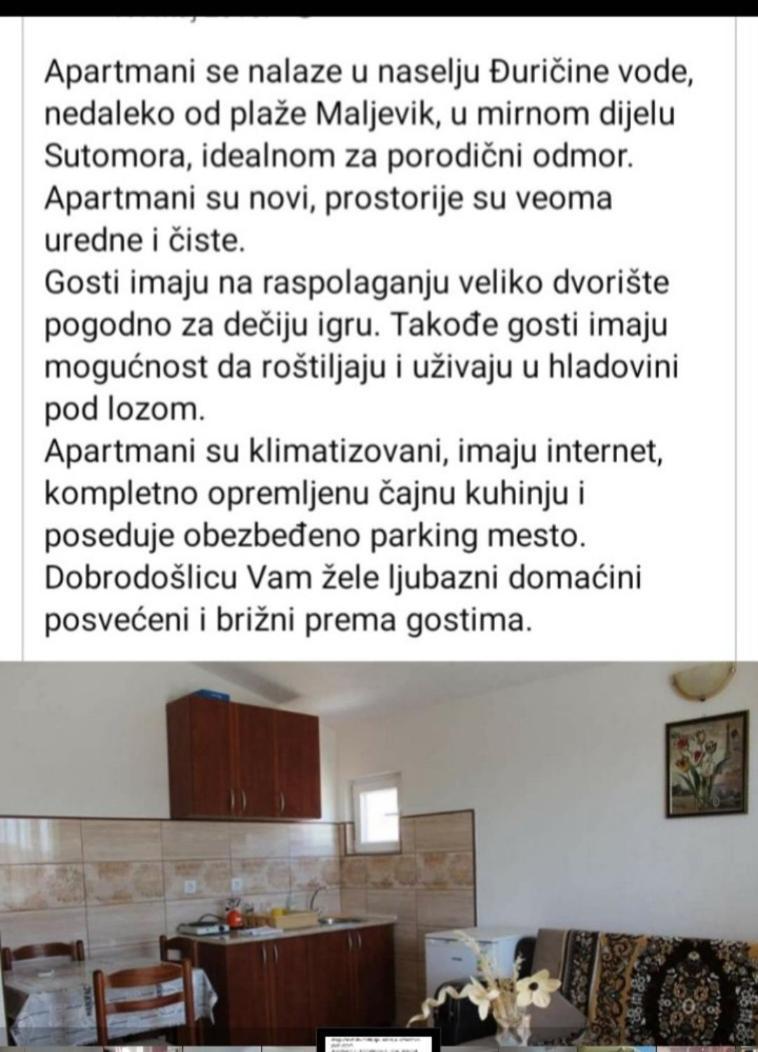 Apartmani Joca Sutomore Eksteriør billede